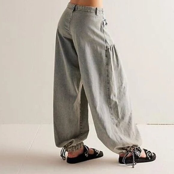 Free People Gray Wide-Leg Jeans - Picture 1 of 10